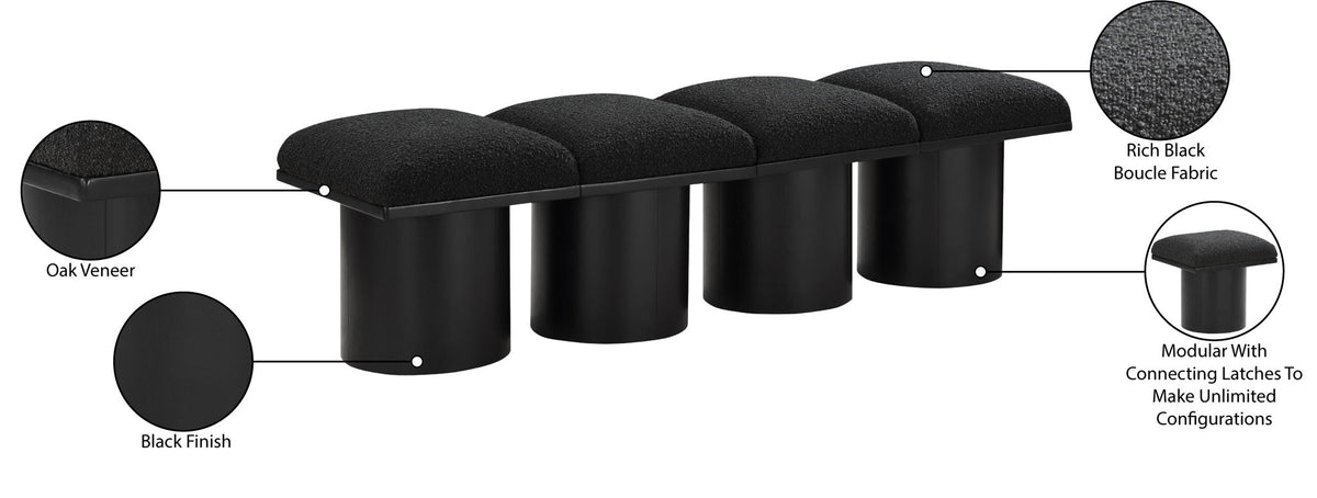 Pavilion - 4 Piece Modular Bench With Black Base
