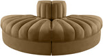 Rummi - Velvet Performance Fabric Upholstered 2 Piece  Rounded Modular Loveseat