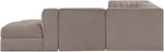 Rummi - Velvet Performance Fabric Upholstered 5 Piece Modular Sectional