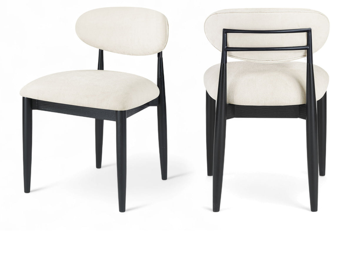 Riccio - Fabric Dining Side Chair (Set of 2) - Black Frame