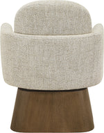 Marlowe - Linen Textured Fabric Upholstered Swivel Accent Chair - Stained Brown