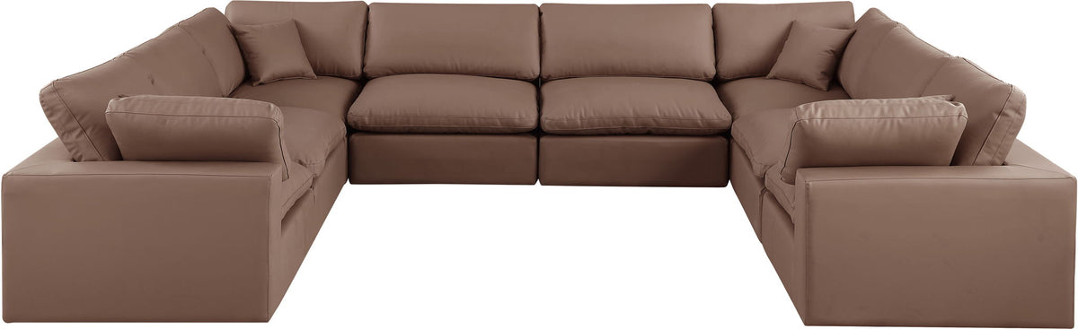 Comfy - 8 Piece Faux Leather Modular Sectional