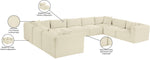 Shaggy - 9 Piece Modular U-Shaped Sectional