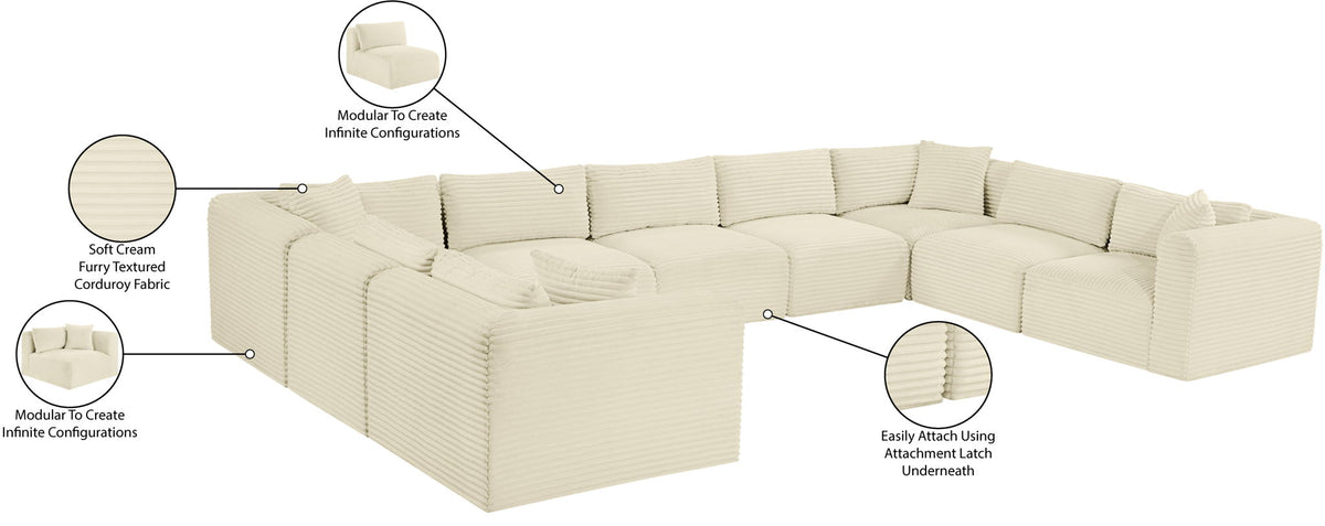Shaggy - 9 Piece Modular U-Shaped Sectional