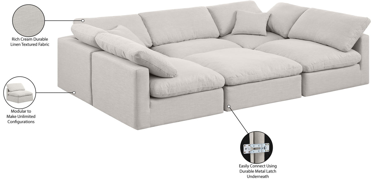 Indulge - Linen 6 Piece Modular Sectional