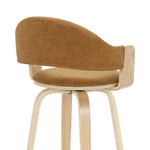 Daxton - Swivel Counter Height Round Back Wood Bar Stool With Faux Leather Seat