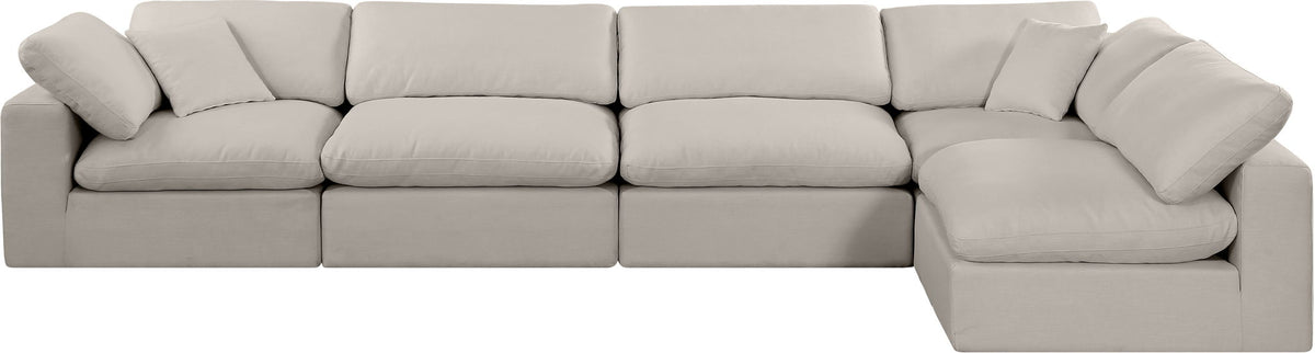 Comfy - 5 Piece Linen Modular Sectional
