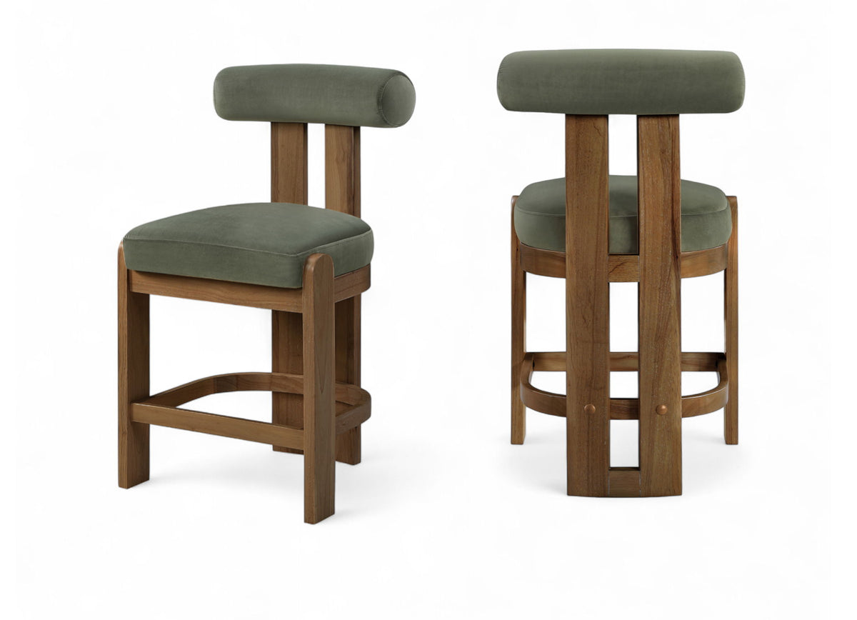 Arienzo - Velvet Upholstered Counter Stool (Set of 2)