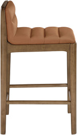 Ellis - Vegan Leather Upholstered Counter Stool (Set of 2) - Brown Base