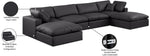 Comfy - 6 Piece Faux Leather Modular Double Chaise Sectional