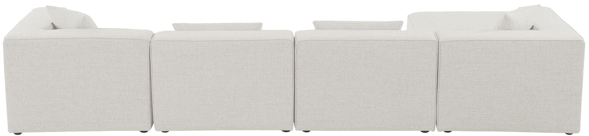 Cube - Linen 5 Piece Modular Sectional With Chaise