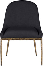 Ferro - Upholstered Dining Side Chair With Brushed Gold Legs