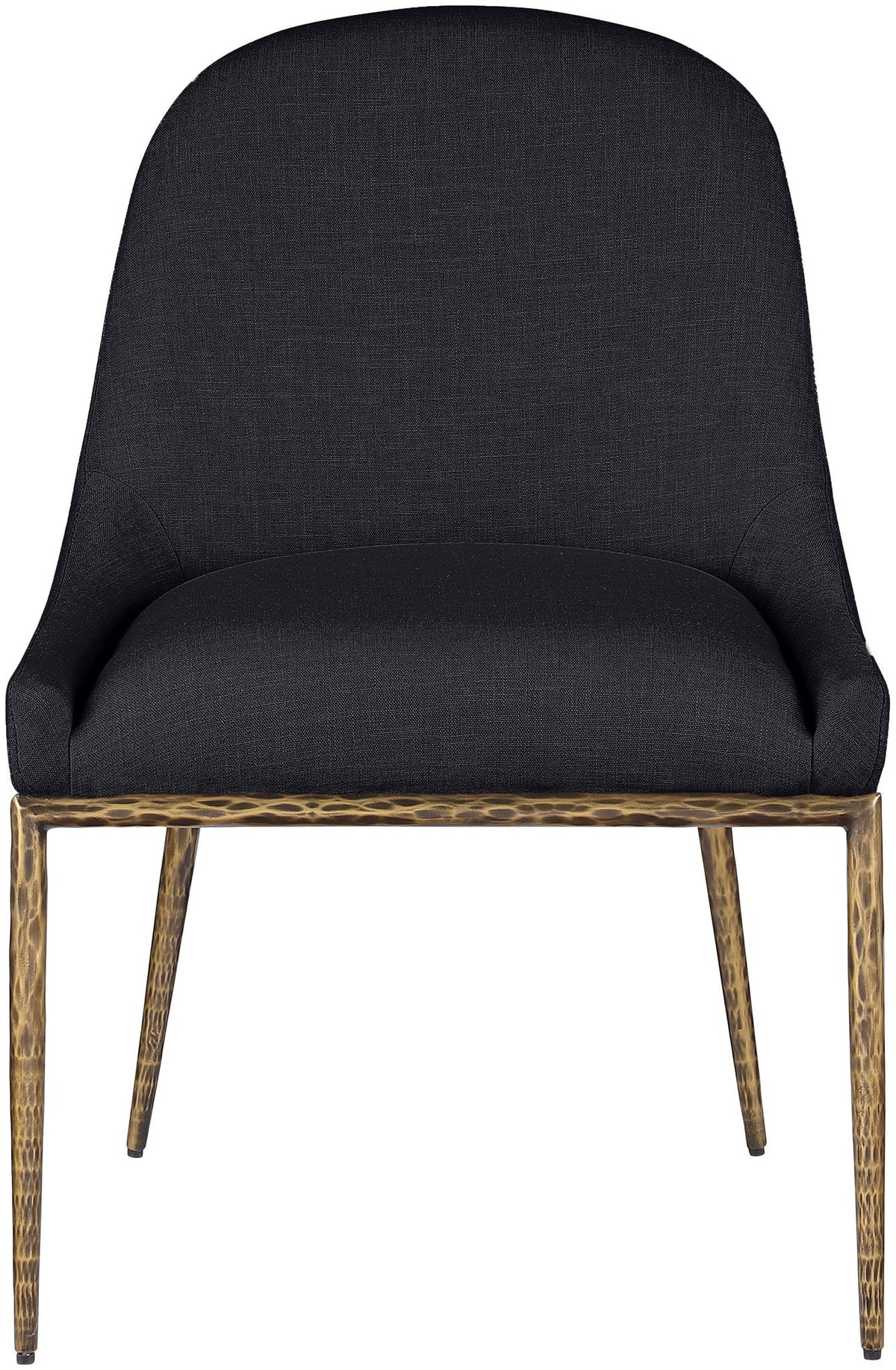 Ferro - Upholstered Dining Side Chair With Brushed Gold Legs