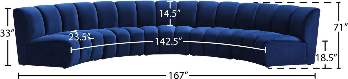 Infinity - 5 Piece Velvet Modular Sectional