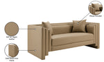Everett - Vegan Leather 67" Upholstered Loveseat - Tan