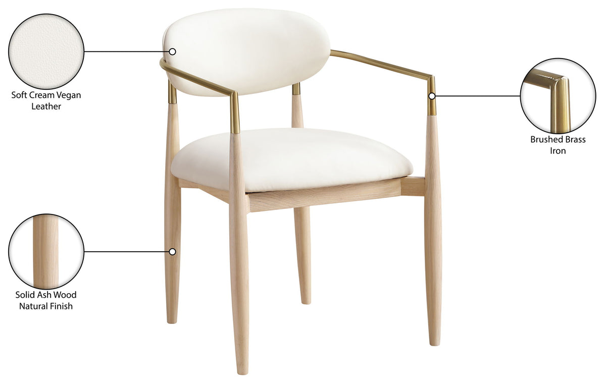 Riccio - Dining Arm Chair (Set of 2) - Natural And Gold Frame