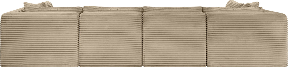 Shaggy - Fabric 6 Piece Modular U-Shaped Armless Sectional