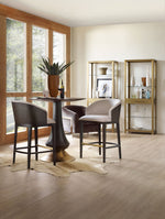 Curata - Upholstered Bar Stool - Dark Brown / Beige
