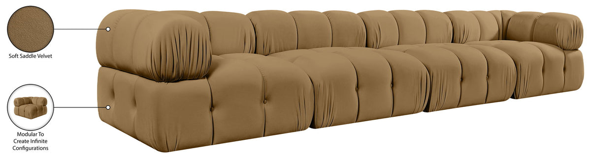 Orin - Fabric Velvet 4 Piece Modular Sofa