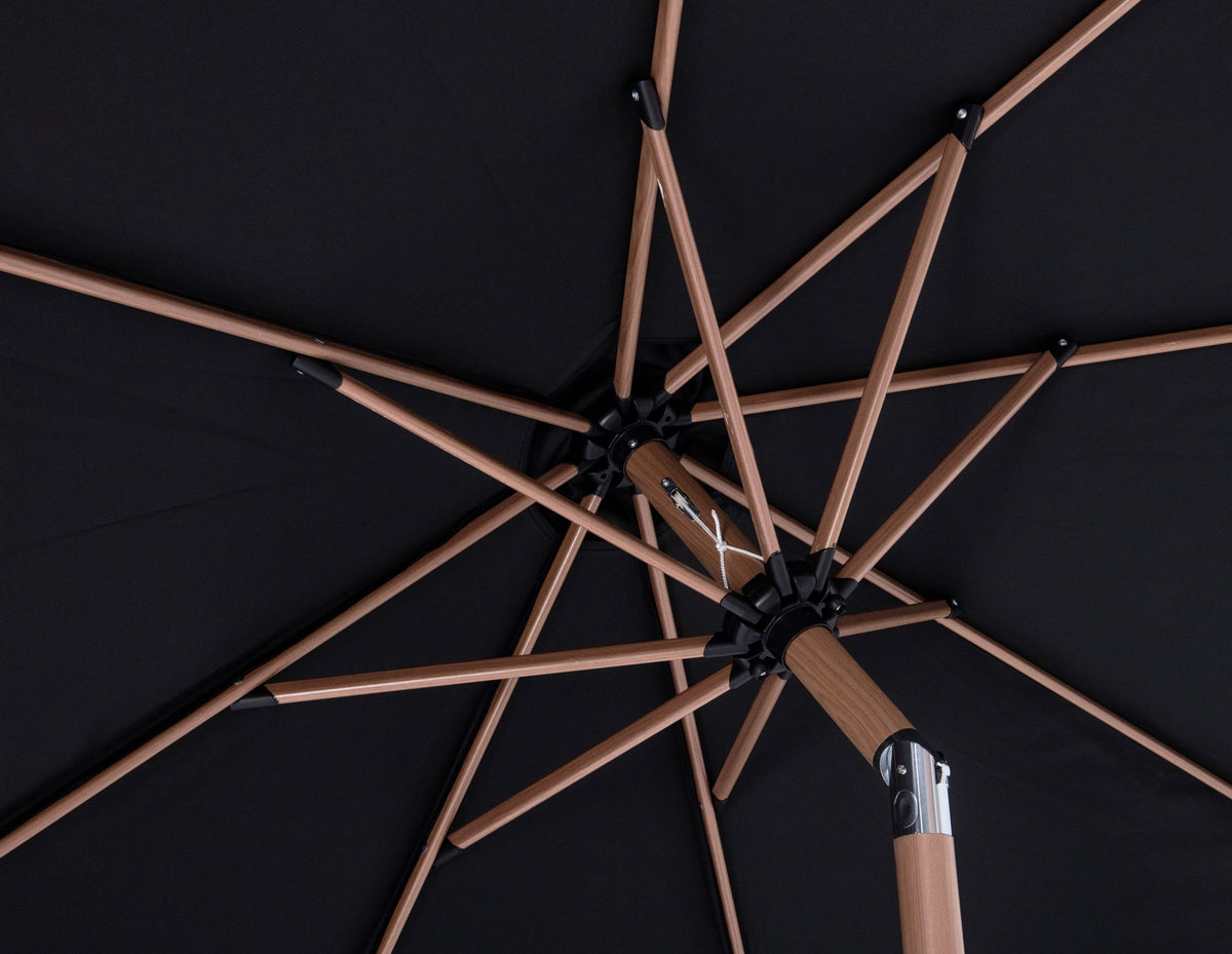 Fiji - Aluminum Patio Umbrella With Square Teak Base