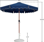 Amalfi - Patio Umbrella - White Base / Light Brown Pole