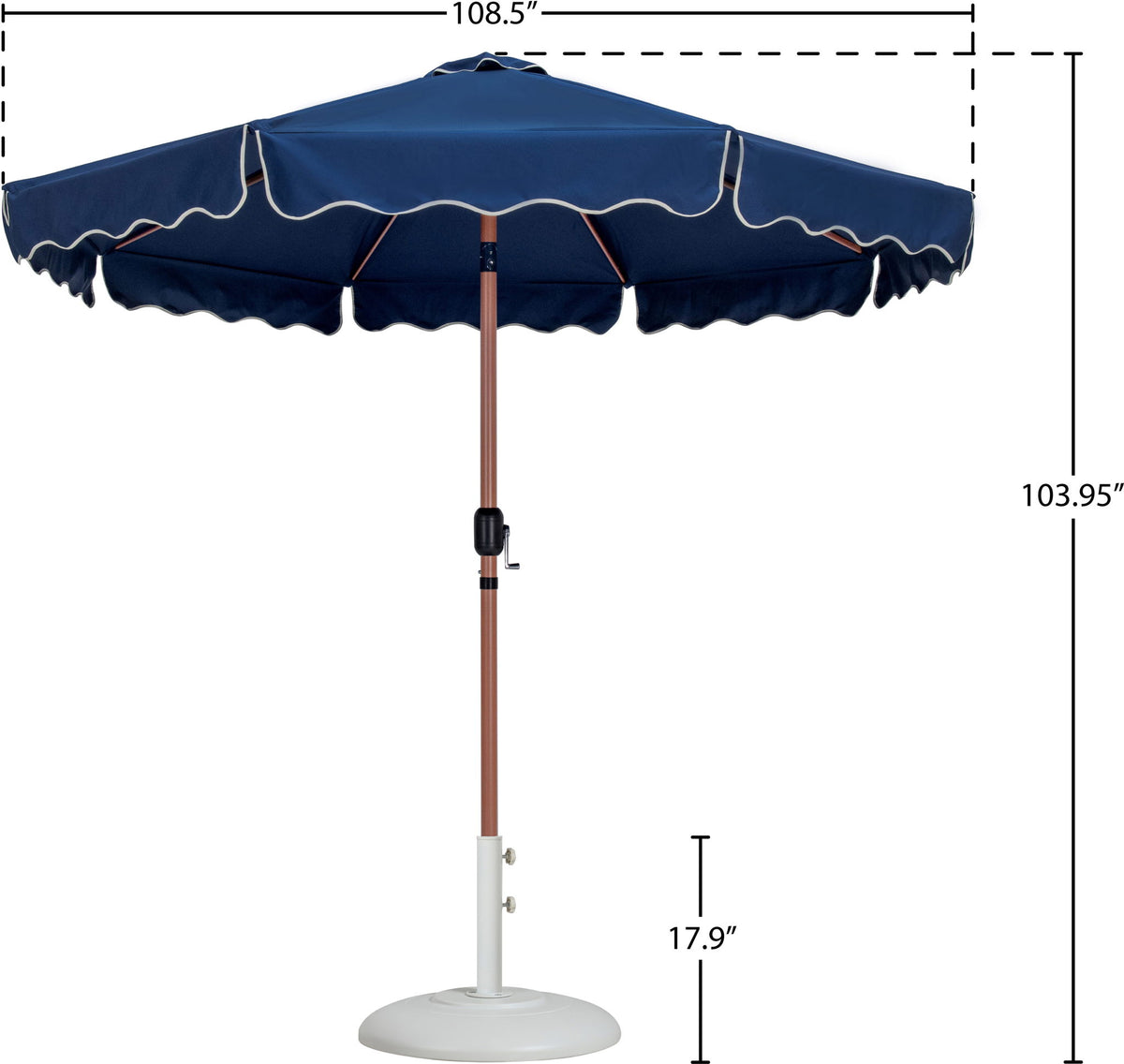 Amalfi - Patio Umbrella - White Base / Light Brown Pole
