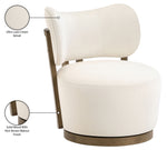 Elara - Velvet Upholstered Swivel Accent Chair - Stained Brown