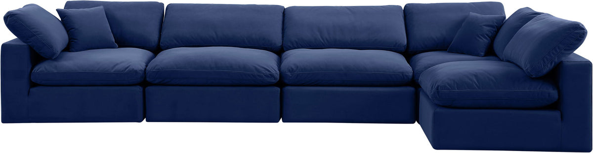 Comfy - 5 Piece Velvet Modular Sectional