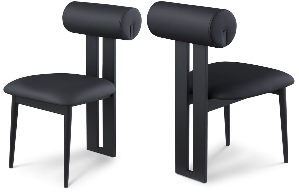 Dario - Faux Leather Dining Chair With Black Frame (Set of 2)