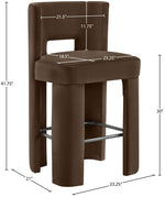 Zuno - Velvet Performance Fabric Upholstered Bar Stool (Set of 2)