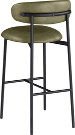 Lupita - Vegan Leather Upholstered Bar Stool With Matte Black Frame (Set of 2)