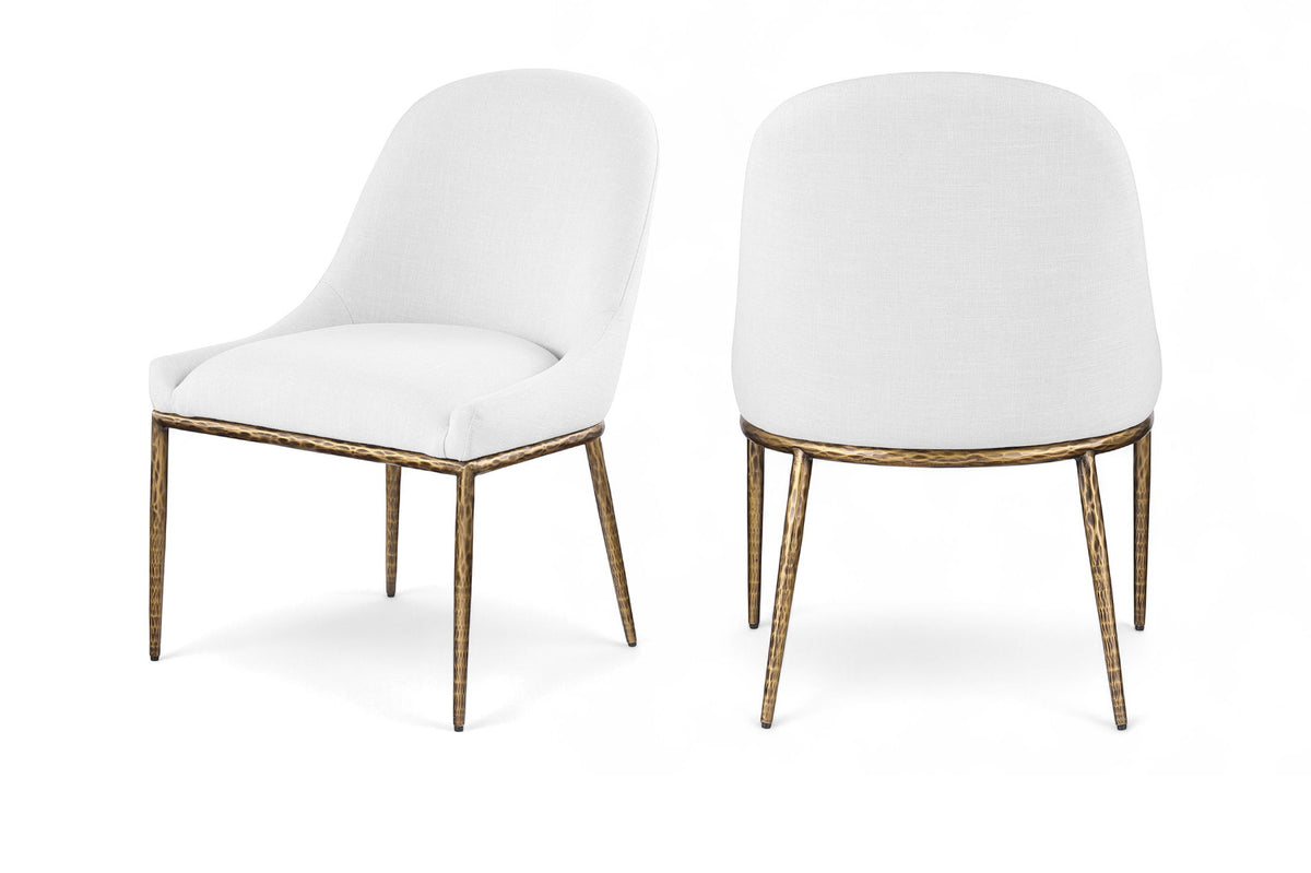 Ferro - Upholstered Dining Side Chair With Brushed Gold Legs