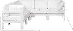 Nizuc - Outdoor Patio 5 Piece Modular Sectional With White Frame