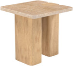 Ravenna - Genuine Fabric Travertine And Oak Wood Table
