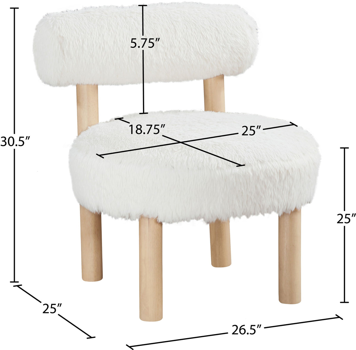 Ambre - Shearling Fabric Accent Chair