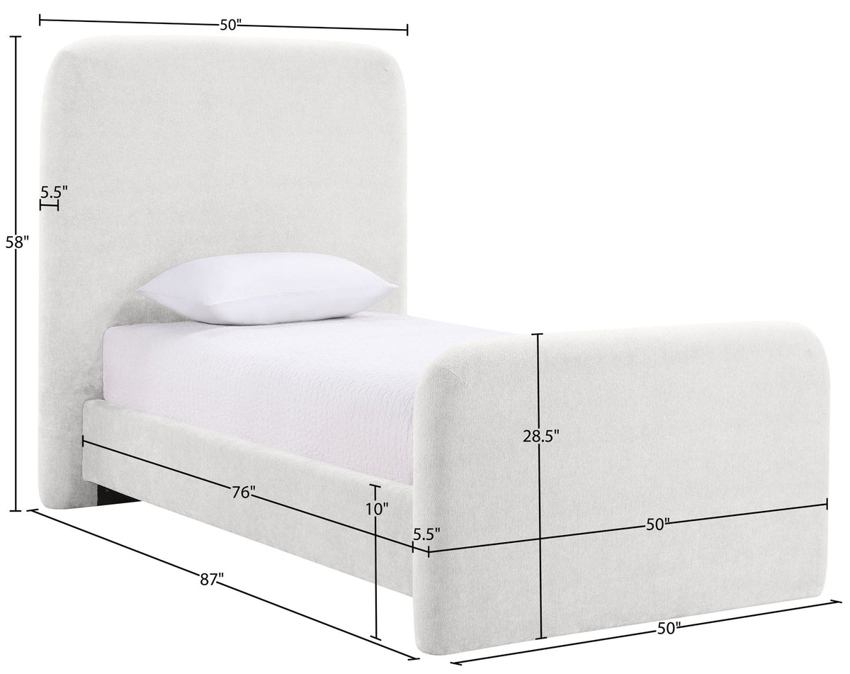 Fira - Chenille Fabric Upholstered Bed