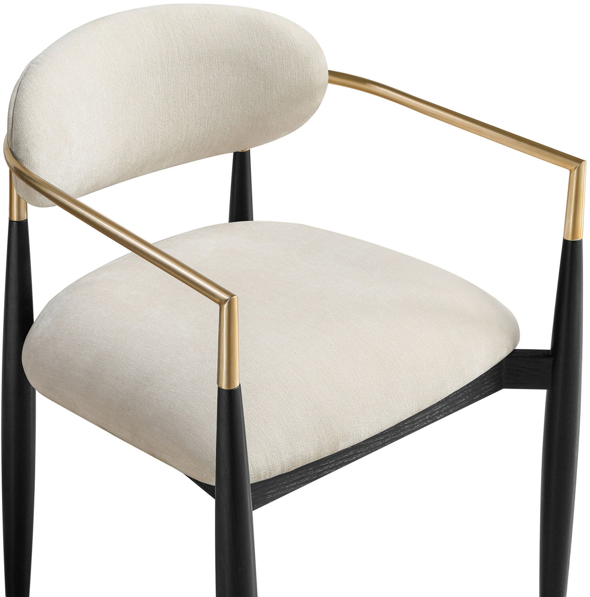Riccio - Fabric Dining Arm Chair (Set of 2) - Black And Gold Frame