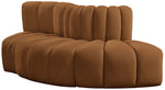 Arc - Velvet 3 Piece Modular Sofa - Saddle