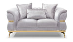 Eaton - Loveseat - Shiny Silver