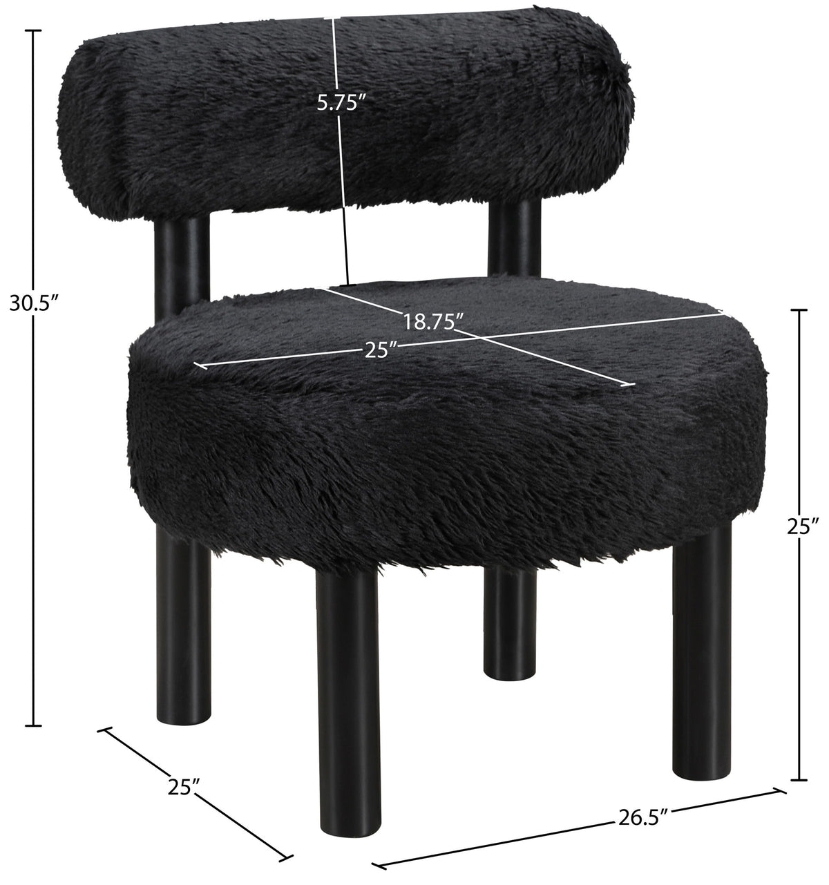 Ambre - Vegan Shearling Fabric Upholstered Accent Chair