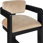 Sacha - Velvet Stool With Black Base