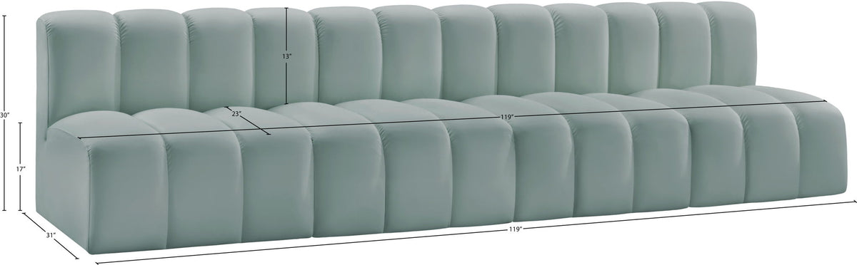 Arc - Faux Leather 4 Seats Modular Sofa