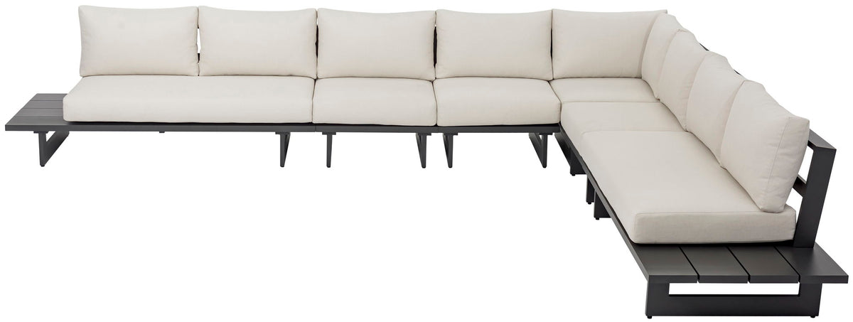 Maldives - 6 Piece Water Resistant Outdoor Patio Modular Sectional With Gray Base