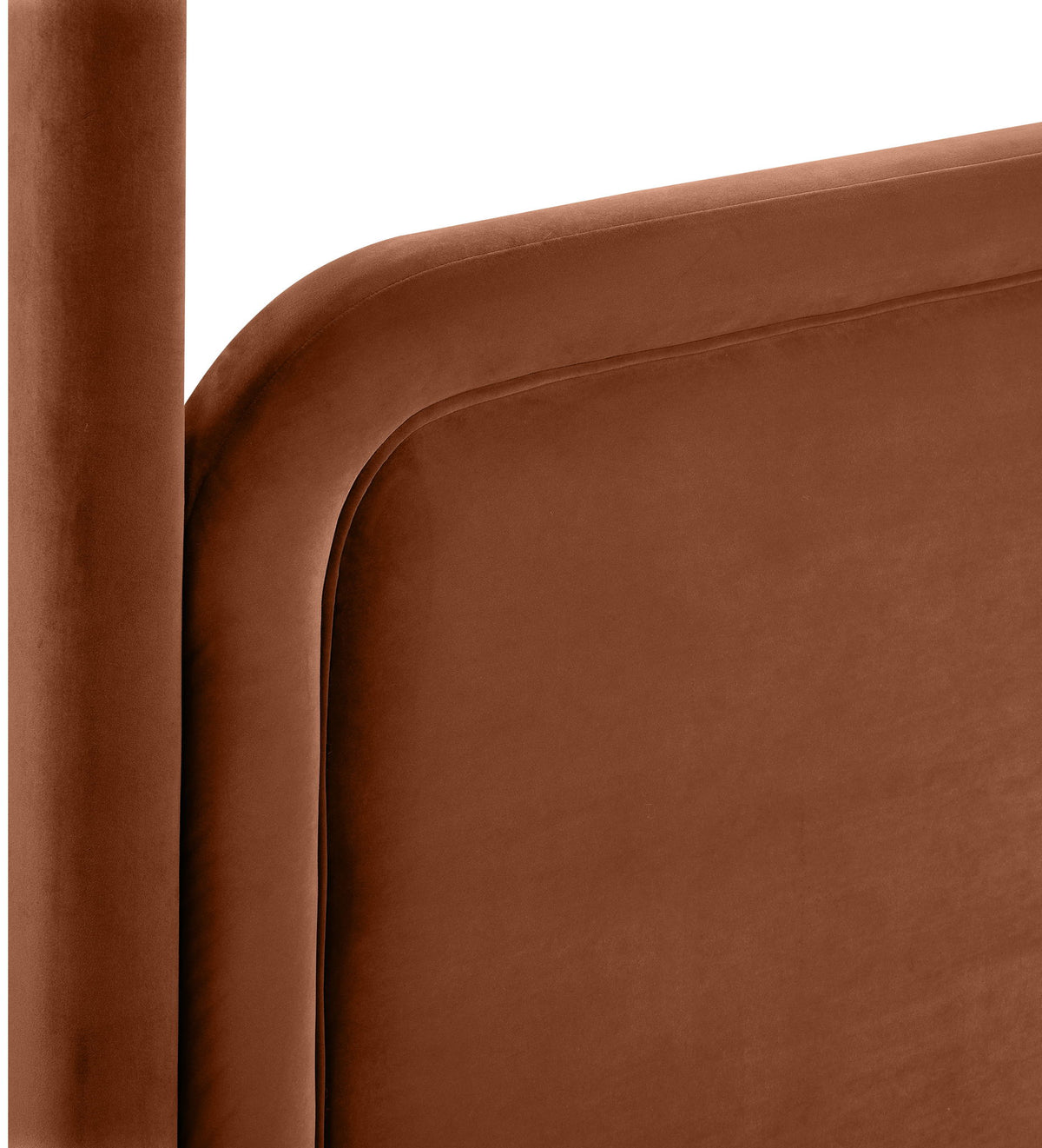 Salina - Velvet Upholstered Bed - Cognac