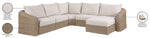 Seacrest - Olefin Water Resistant Fabric And Wicker 6 Piece Outdoor Patio Modular Sectional