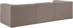 Rummi - Velvet Performance Fabric Upholstered 3 Piece Modular Sofa