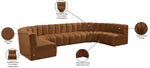 Arc - Velvet Modular U-Shaped Sectional - Saddle