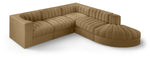 Rummi - Velvet Performance Fabric Upholstered 5 Piece Modular Sectional