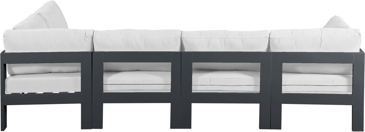 Nizuc - Outdoor Patio 5 Piece Modular Sectional With Gray Frame