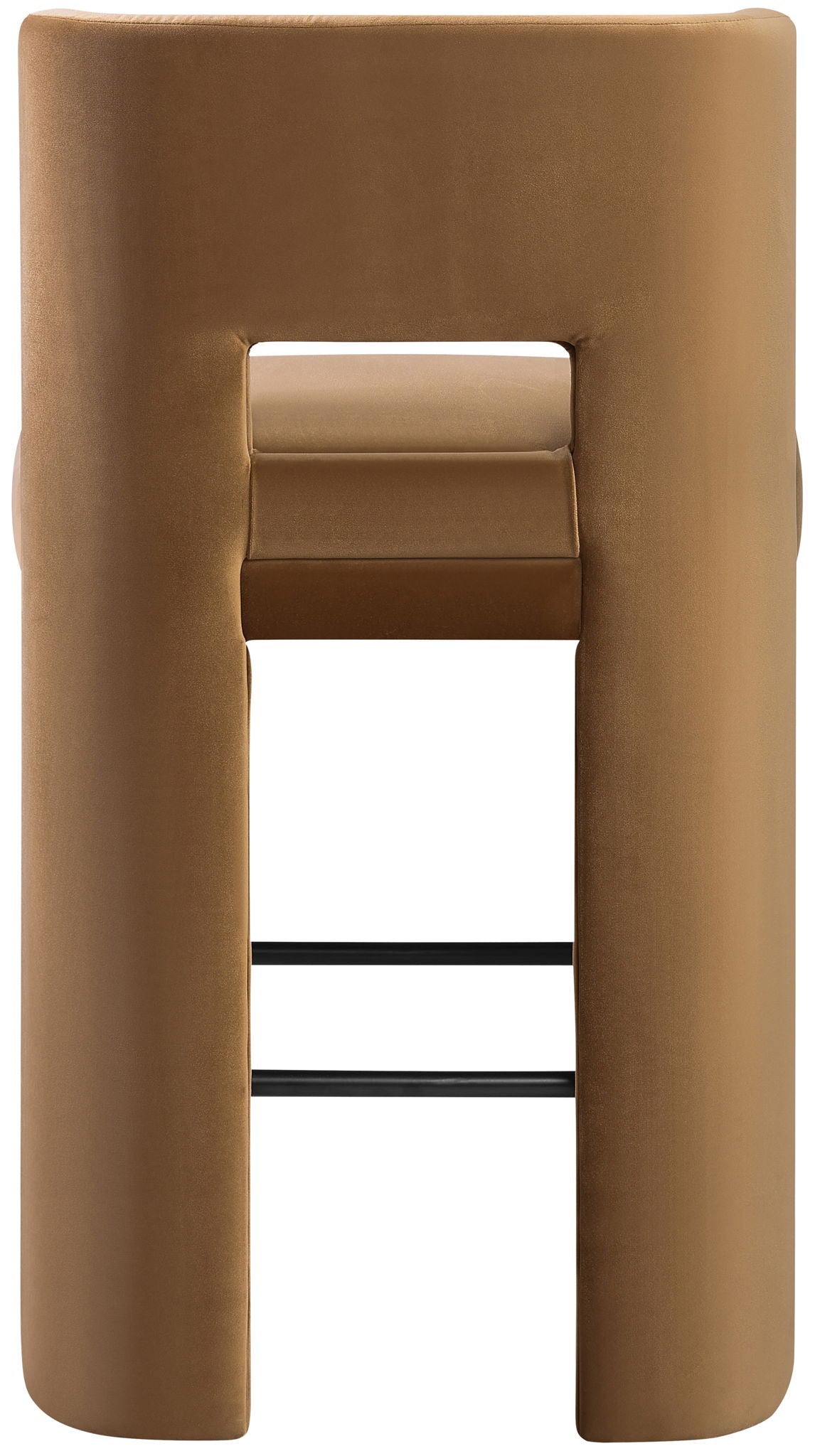 Zuno - Velvet Performance Fabric Upholstered Bar Stool (Set of 2) - Saddle